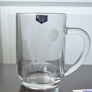 Wordsley Stourbridge Crystal Etched Mug/Stein Darts Hand-Cut